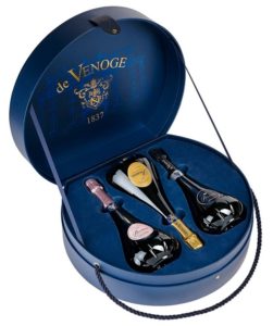 CHAMPAGNE DE VENOGE TROIS CUVEES PRINCES 75 CL EN COFFRET TRIO LUXE BOITE A CHAPEAU