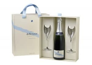 Champagne de VENOGE_Cordon Bleu Brut Coffret Prestige 2 flûtes dégustation