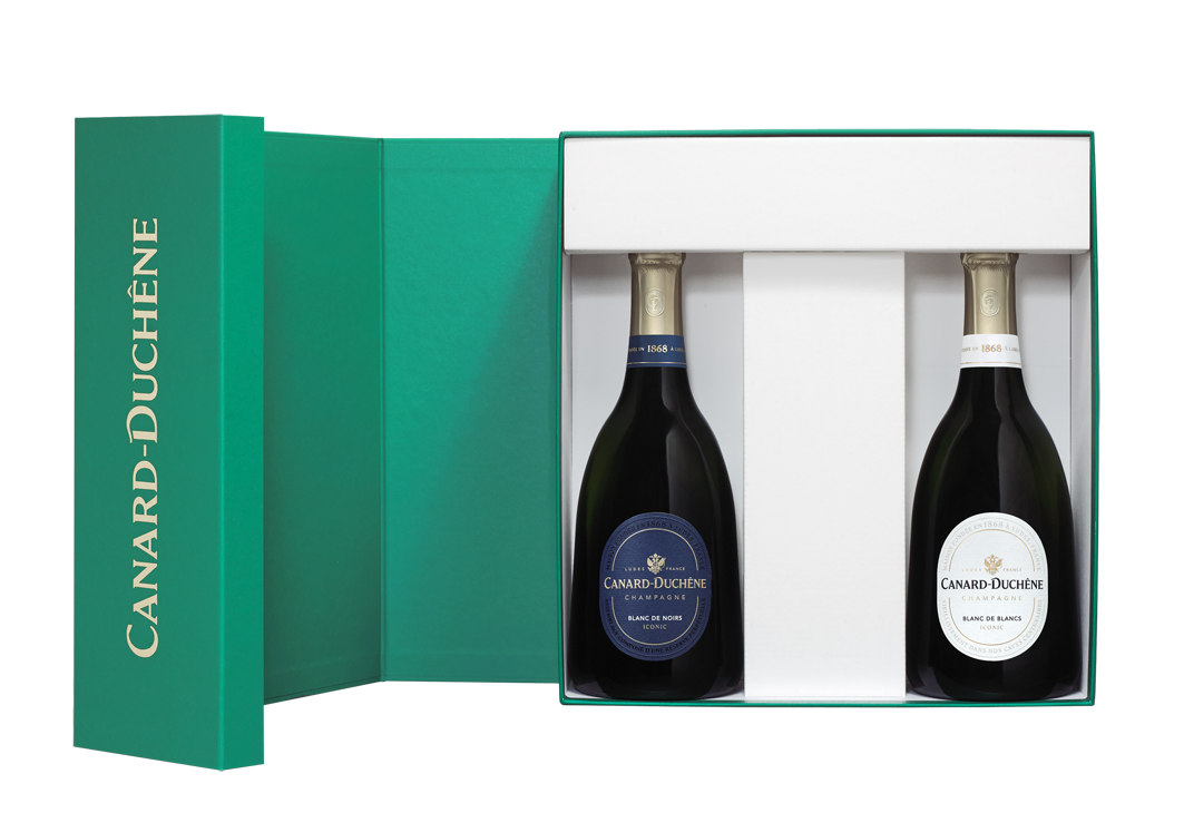 Coffret-des-2-cuvees-icoic-Blanc-de-blancs-et-Blanc-de-noirs