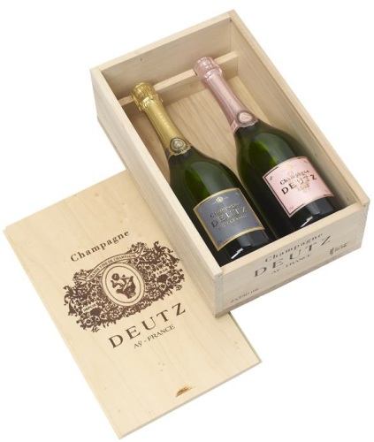 Champagne Deutz Coffret bois-à glissière 2 bouteilles