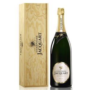 Cadeau champagne entreprise meilleur prix -Champagne Jacquart Brut Mosaïque Jéroboam en caisse bois.