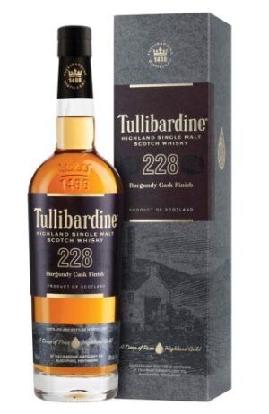 Whisky Tullibardine 228 Burgundy Finish Single malt scotch whisky étui.